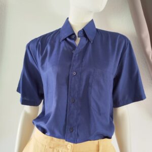 Chemisier bleu manches courtes"FianMa"