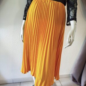 Jupe longue plissée jaune "La halle"taille 36