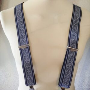 Bretelles motifs bleus et blancs "Herlaine"