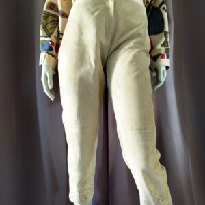 Pantalon en cuir beige "Helline"