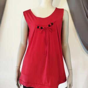 Haut sans manche fluide rouge