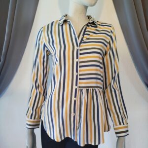Chemise manches longues rayures asymétriques "Cache Cache"