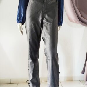 Pantalon en similicuir noir "Rainbow"