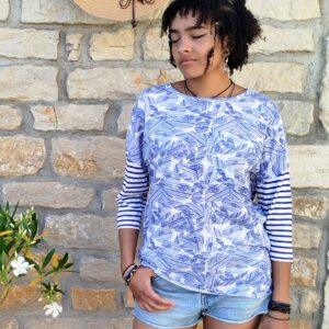 T-shirt manches 3/4 bariolé "Esprit" taille L