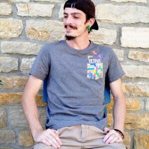 T-shirt gris "Tetris" taille M