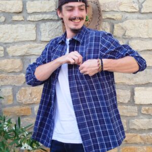 Chemise manches longues à carreaux "Camargue" taille L