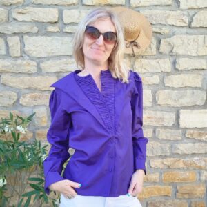 Chemisier vintage violet "Cacharel" taille 36