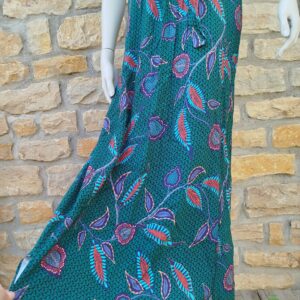 Jupe longue à motifs verte taille 46 " Camaïeu"