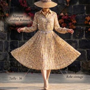 Robe vintage fleurie "Caroline Rohmer" taille 36